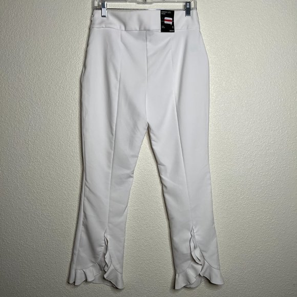INC International Concepts Size 6 Skinny Leg Flare Ankle Mid Rise White Pants - Picture 4 of 15